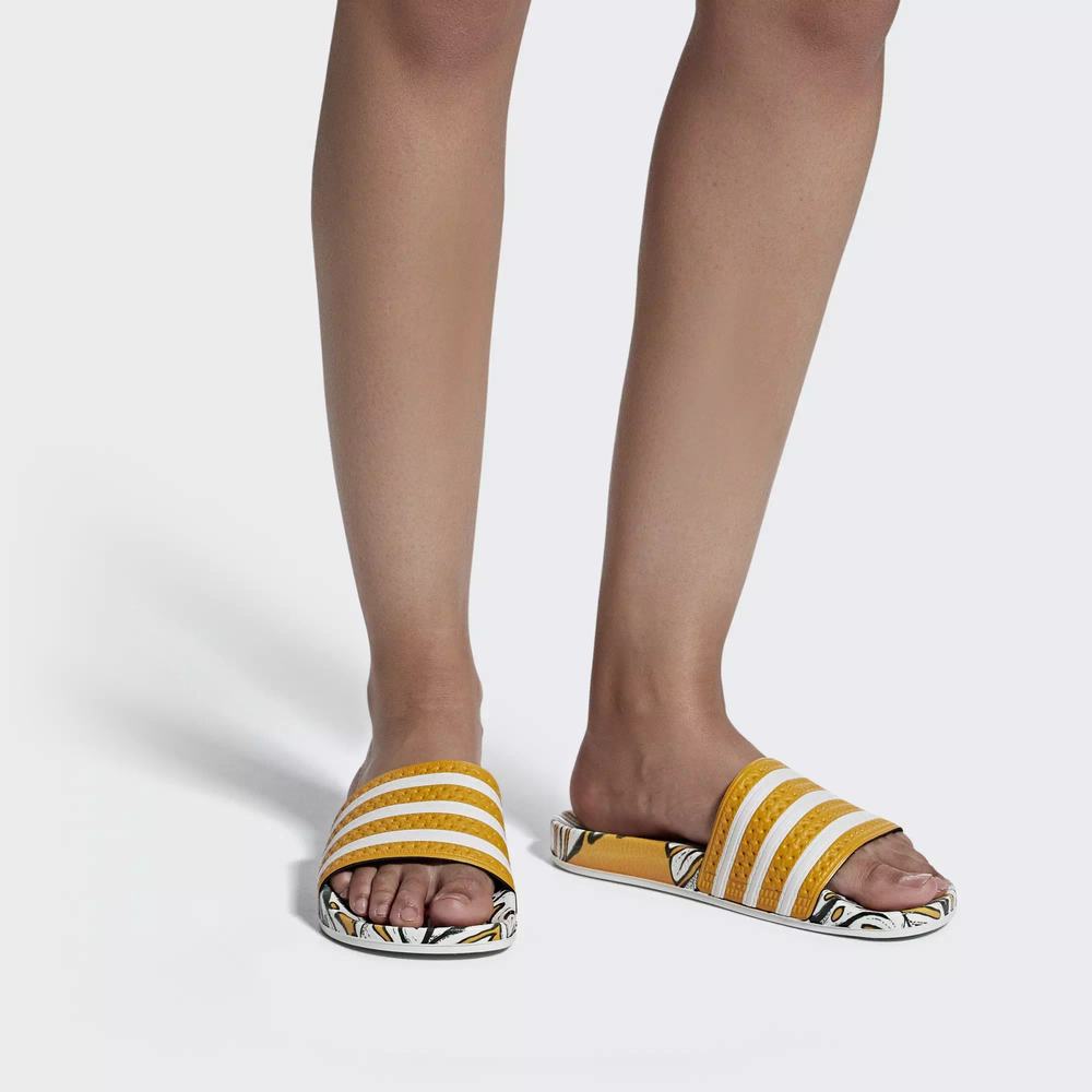 Adidas Adilette Chanclas Amarillos Para Mujer (MX-38311)